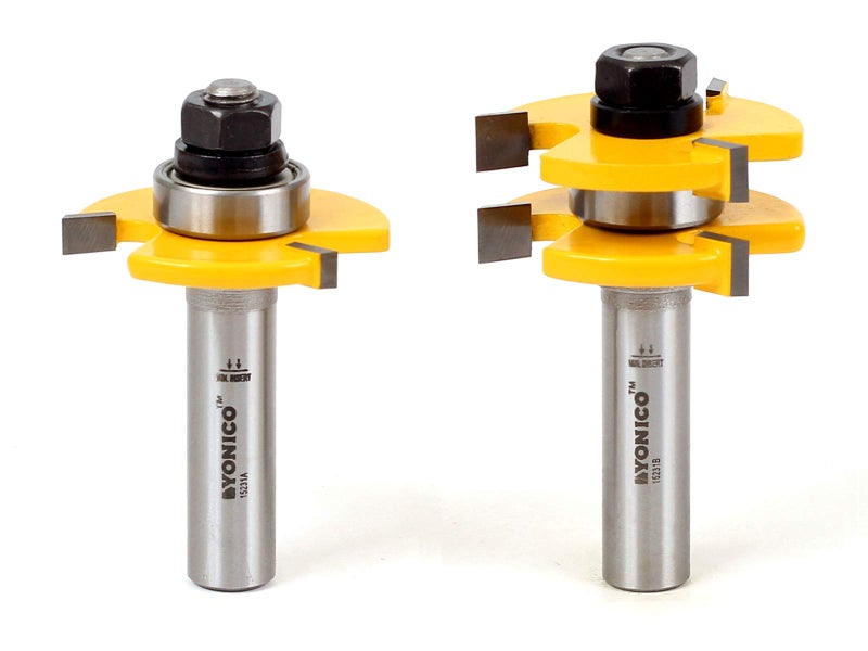 YONICO Tongue and Groove Router Bits Set for 3/4-Inch Stock 1/2-Inch Cutting Depth 1/4-Inch Tongue 2 Bit 1/2-Inch Shank 15221 - Image 4
